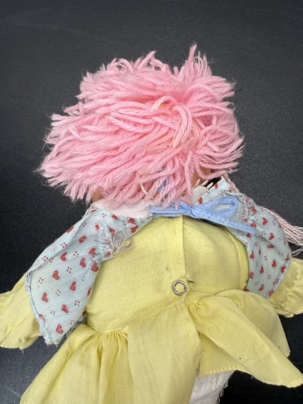 Vintage 1980s Ice Cream Girl Doll 10-12”. Pink Hair Hat Soft Body Play Doll